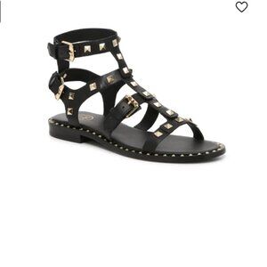 ASH Pacific Gladiator Sandals Size 6 Black Studded Strappy Womens Flats
